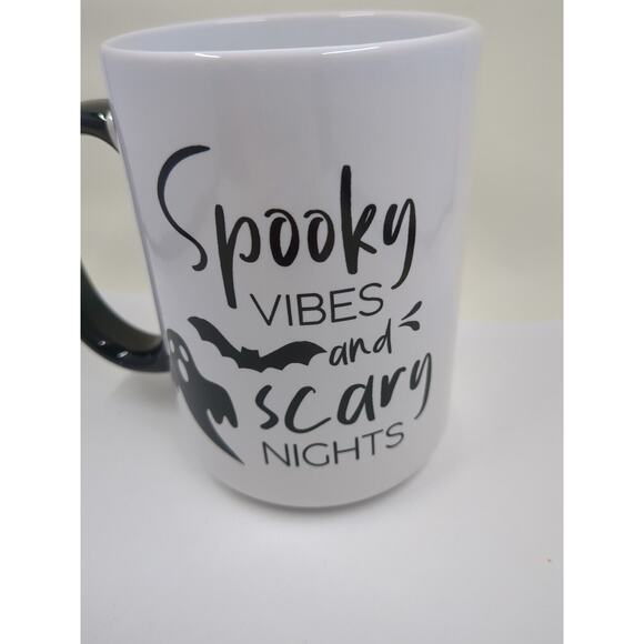 Gibson Home Spooky Vibes & Scary Nights 16oz White Ghost Coffee Mug Cup New - Picture 2 of 7